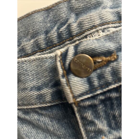 Carhartt Jeans Mens 34x30 Blue Denim Light Wash Faded Skater Grunge - Picture 4 of 12